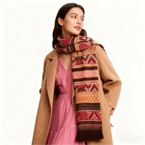 Ralph Lauren wool silk and linen Knit Scarf